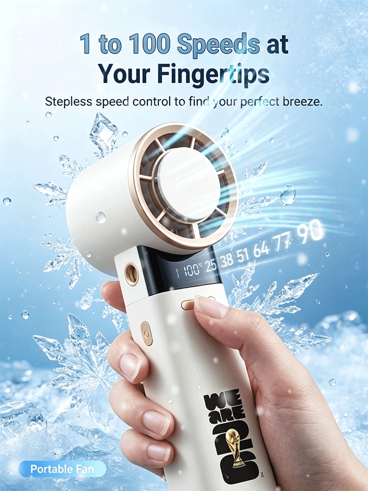 【World Cup Limited Edition】Semiconductor Handheld Cooling Fan【Aerospace-grade semiconductor cooling, instant cooling in 3 seconds!】