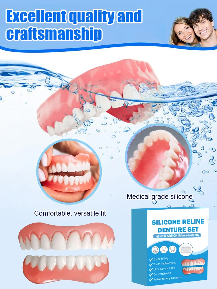 【Made in USA, FDA Approved】Custom Full Mouth Dentures Kit