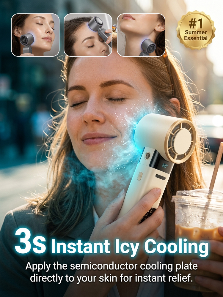 【World Cup Limited Edition】Semiconductor Handheld Cooling Fan【Aerospace-grade semiconductor cooling, instant cooling in 3 seconds!】