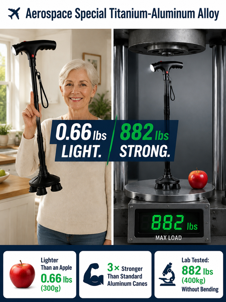 A 5-in-1 multi-functional smart safety cane, a must-have for every home!