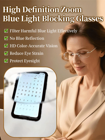 【A Single Pair for Both Near and Far Vision】Pure Titanium Frameless Blue Light Blocking Reading Glas