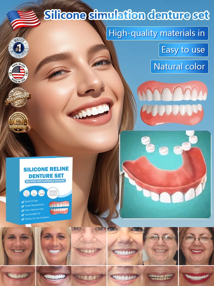 【Made in USA, FDA Approved】Custom Full Mouth Dentures Kit