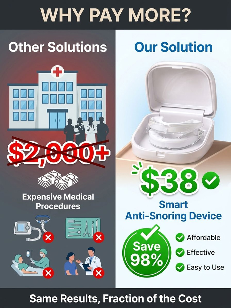 [Doctor Recommended] Professional Smart Anti-Snoring Device【Stop snoring in 1 second and restore deep sleep.】