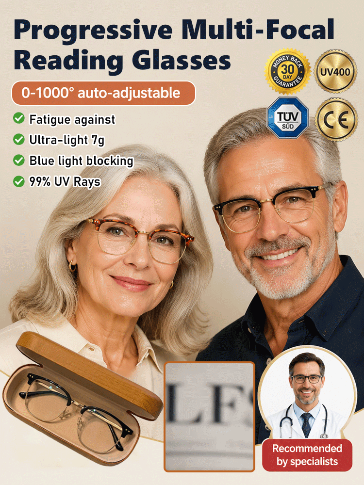 [No Eye Exam Required] Retro-Style Smart Zoom Photochromic Reading Glasses【It also features photochromic properties, blue light protection, and fatigue reduction!】