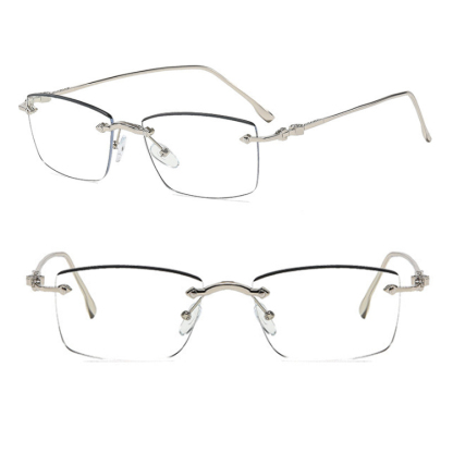 【A Single Pair for Both Near and Far Vision】Pure Titanium Frameless Blue Light Blocking Reading Glas