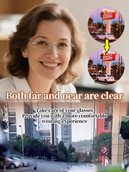 【A Single Pair for Both Near and Far Vision】Pure Titanium Frameless Blue Light Blocking Reading Glas