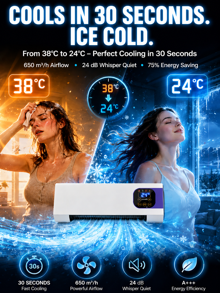 【Cools down in 3 seconds, a summer essential!】Wall-mounted Heating and Cooling Air Conditioner【One unit is equivalent to four, meeting all your needs!】