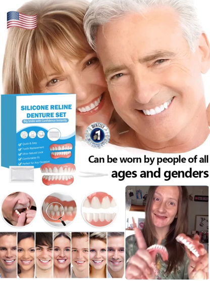 【Made in USA, FDA Approved】Custom Full Mouth Dentures Kit