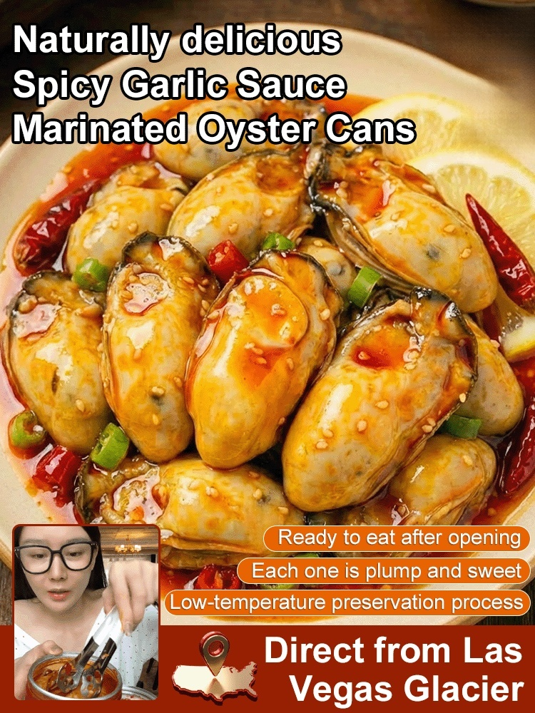 【Fresh and Juicy Fat Oysters】Spicy Garlic Sauce Marinated Oyster Cans【Buy 1 Get 1 Free for a Limited Time！】