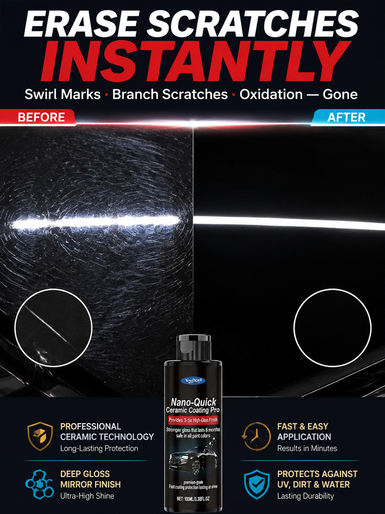 【Limited-time Buy 1 Get 1 Free!】This scratch repair product combines polishing, brightening, anti-aging, and hydrophobic properties in one, instantly restoring your car to like-new condition!