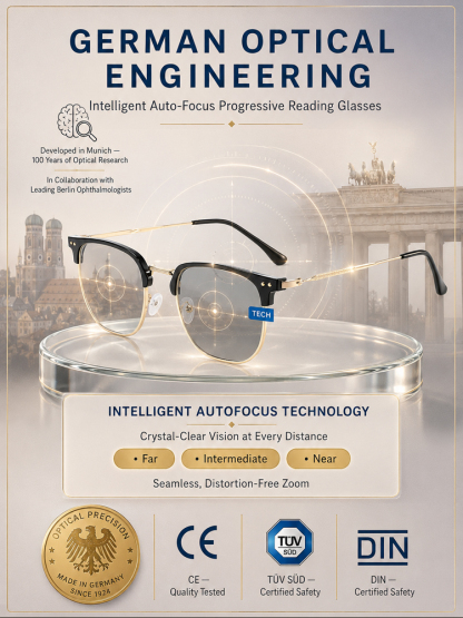 [No Eye Exam Required] Retro-Style Smart Zoom Photochromic Reading Glasses【It also features photochromic properties, blue light protection, and fatigue reduction!】
