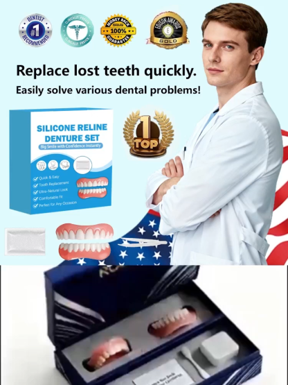 【Made in USA, FDA Approved】Custom Full Mouth Dentures Kit