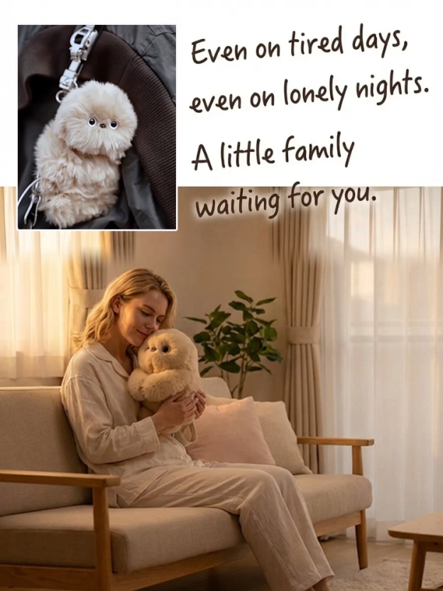 【Going out becomes  】the fuzzy, sloth‑like robot that clamps onto your bag or arm and brings instant joy.