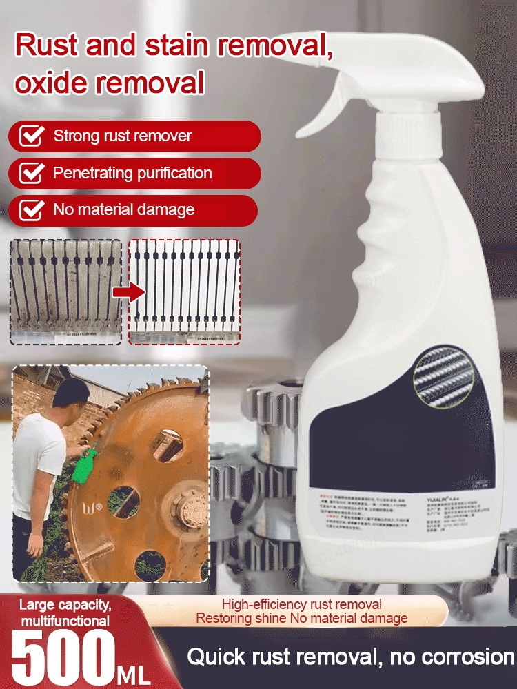 Rust gone in 3 seconds，1 spray – rust dissolves automatically， With long-term protection against new rust
