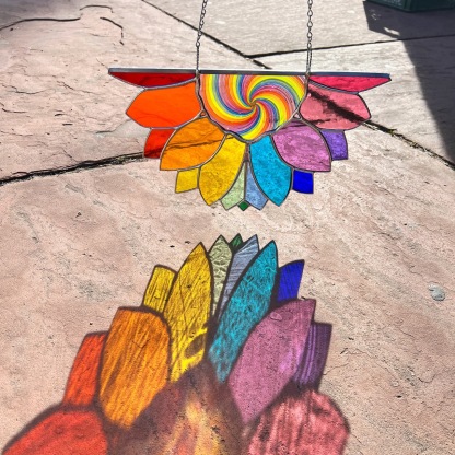 Large Rainbow Iridescent Antique Sunflower