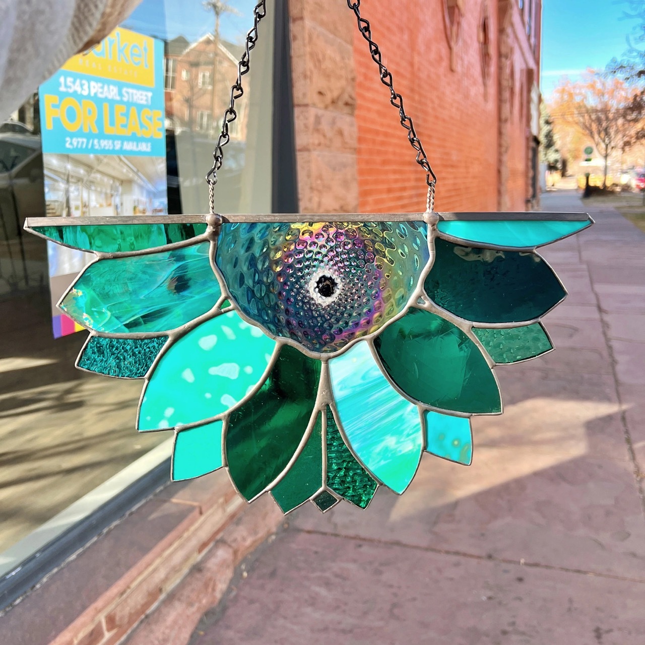 Large Rainbow Iridescent Antique Sunflower