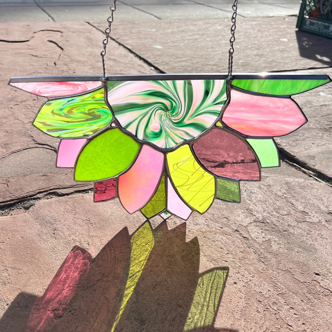 Large Rainbow Iridescent Antique Sunflower