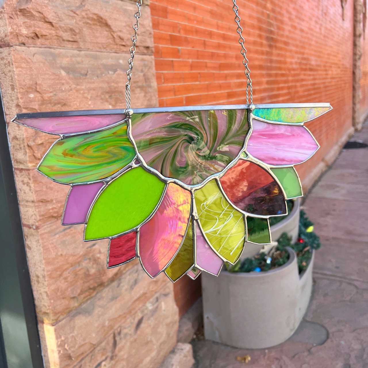 Large Rainbow Iridescent Antique Sunflower