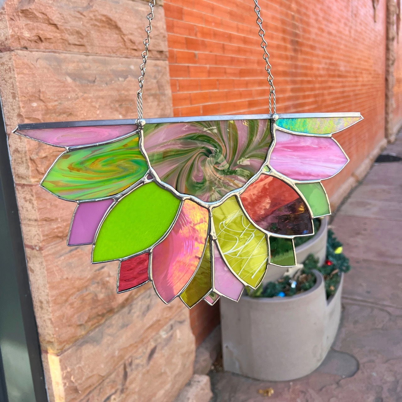 Large Rainbow Iridescent Antique Sunflower