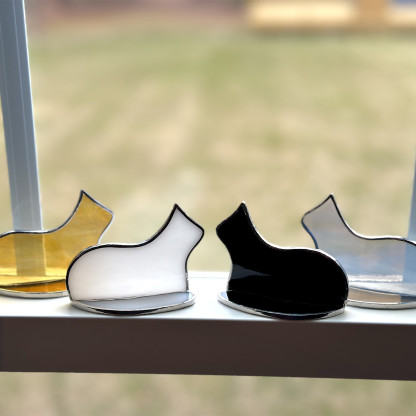 Handmade Standing stained glass cat