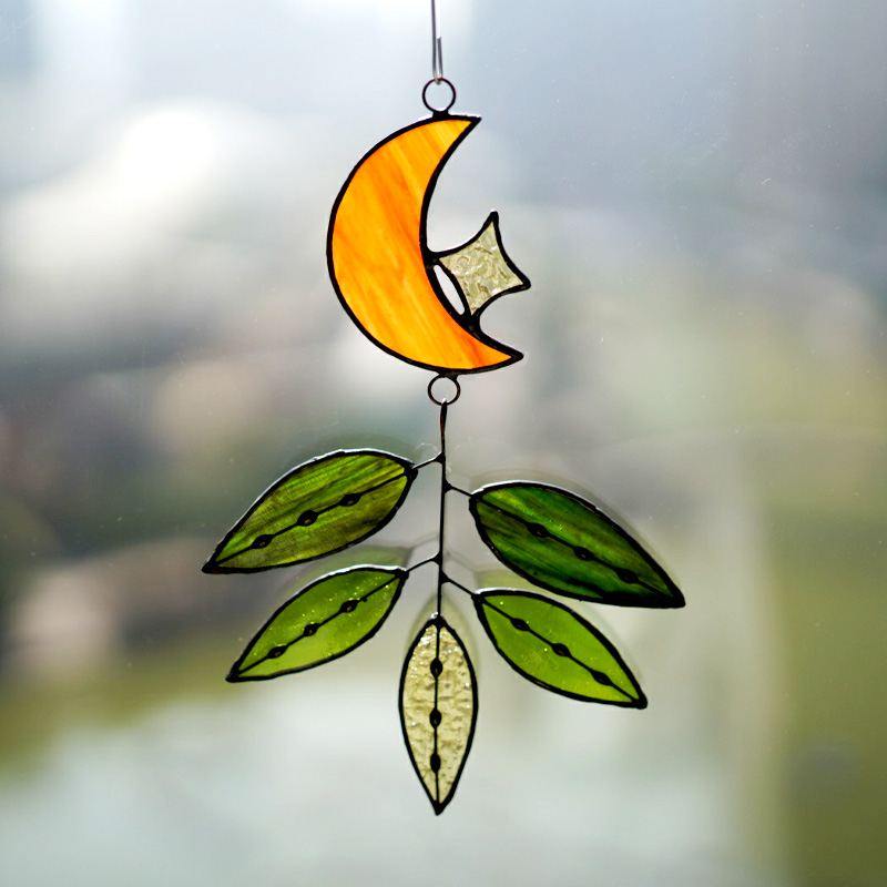 Handcraft Stained Glass Flower-Moon