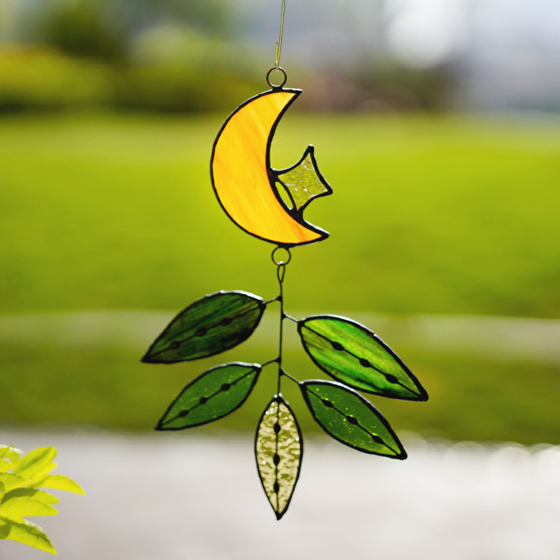 Handcraft Stained Glass Flower-Moon