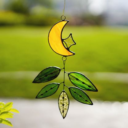 Handcraft Stained Glass Flower-Moon