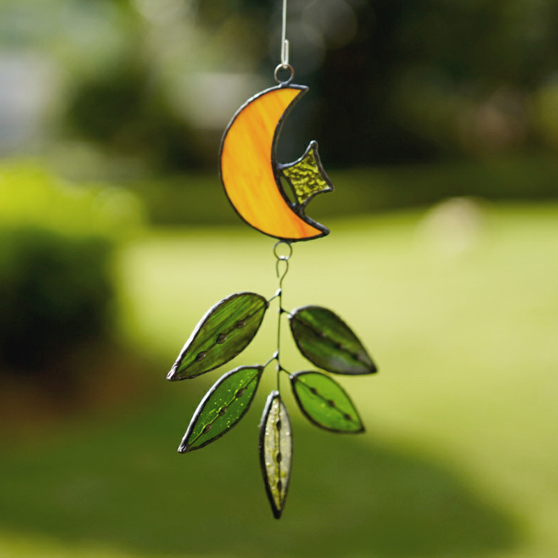 Handcraft Stained Glass Flower-Moon