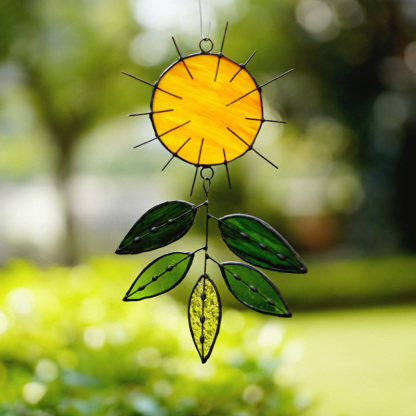 Handcraft Stained Glass Flower-Sun