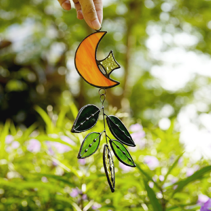 Handcraft Stained Glass Flower-Moon
