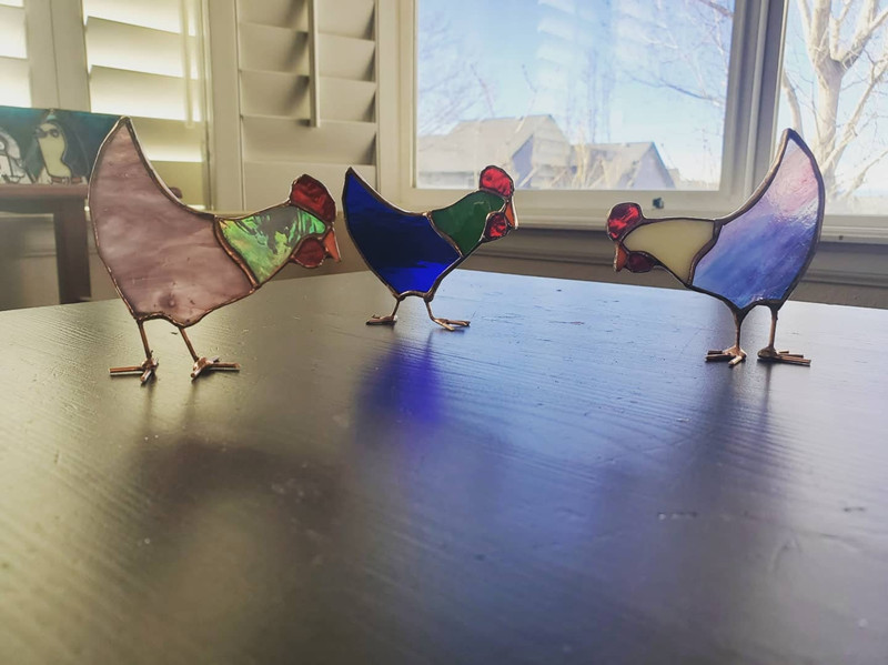 Handmade Stained Glass Chicken
