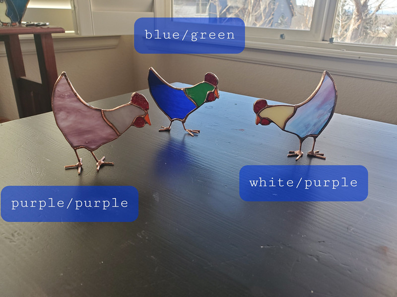 Handmade Stained Glass Chicken