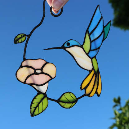 Bird stained glass bird suncatcher―Flap