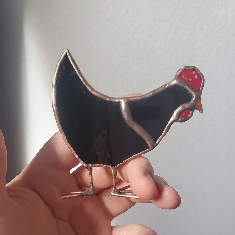 Handmade Stained Glass Chicken