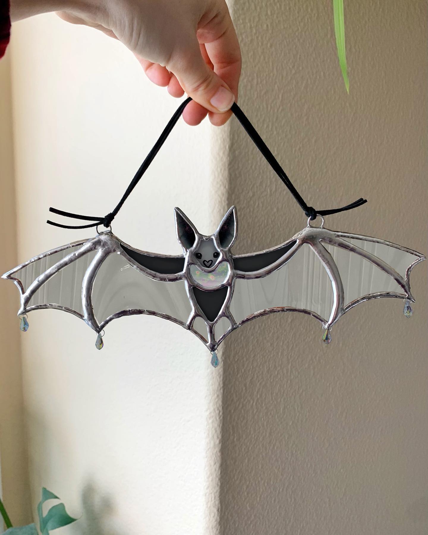 Stained Glass colorful Halloween bats