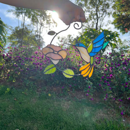 Bird stained glass bird suncatcher―Flap