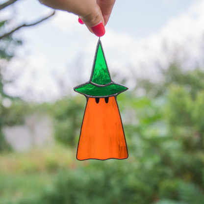 Handcraft stained glass ghost window hangings Outdoor fall decorations