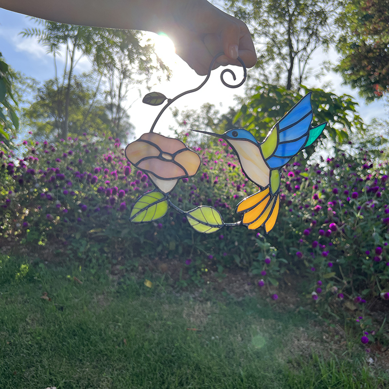 Handcraft stained glass bird suncatcher