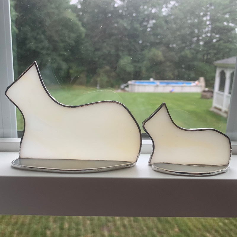 Handmade Standing stained glass cat