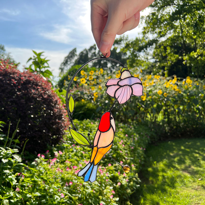 Bird stained glass bird suncatcher―Roby