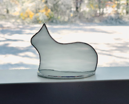 Standing stained glass cat suncatcher ornament