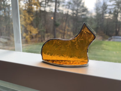 Standing stained glass cat suncatcher ornament