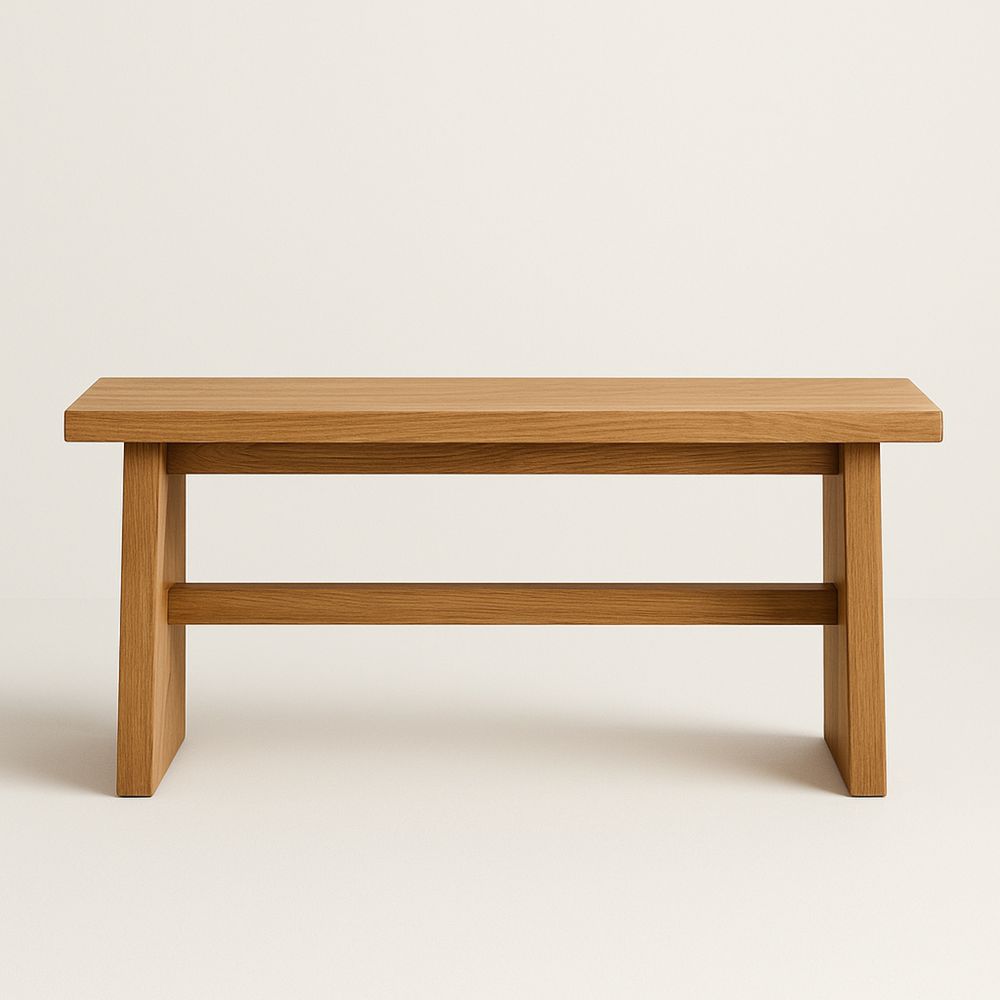 Eichenholzbank L120xB35xH45 cm Natur Rechteckig