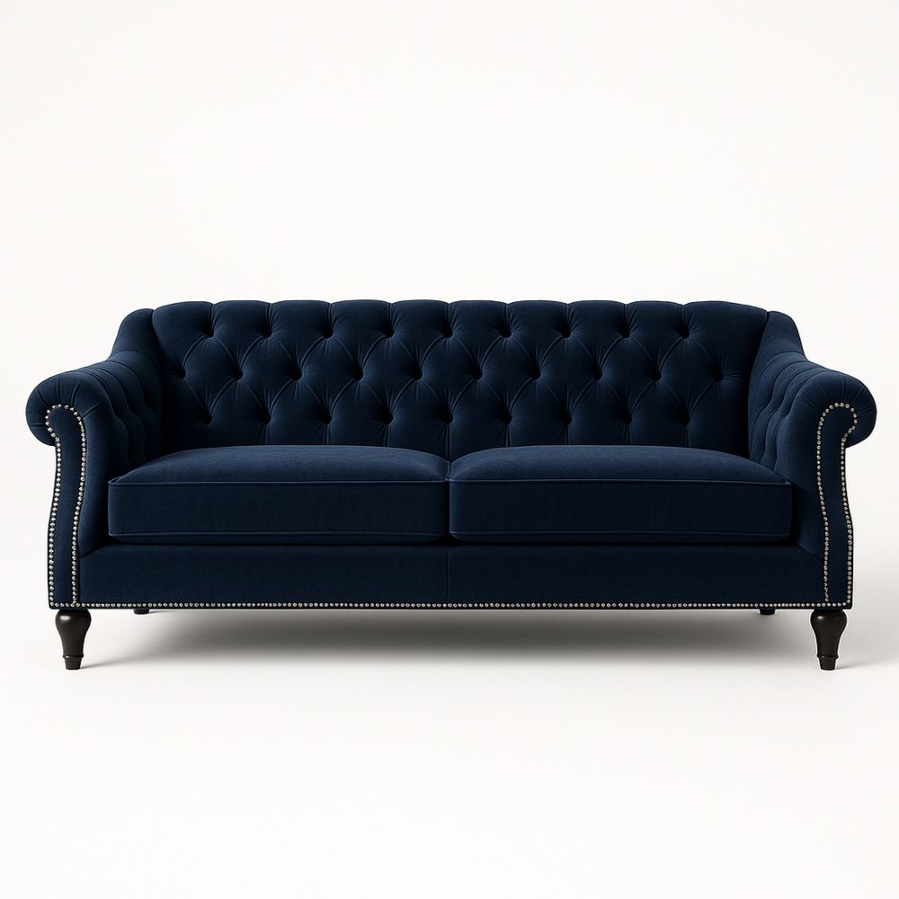 Dunkelblau Sofa Dunkelblau mit Holzbeinen