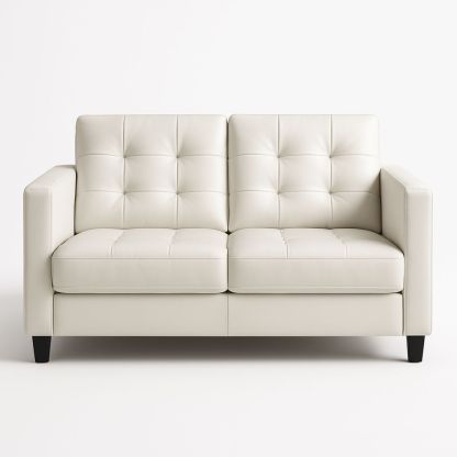 Zweisitzersofa Kunstleder Creme 190x90x85cm