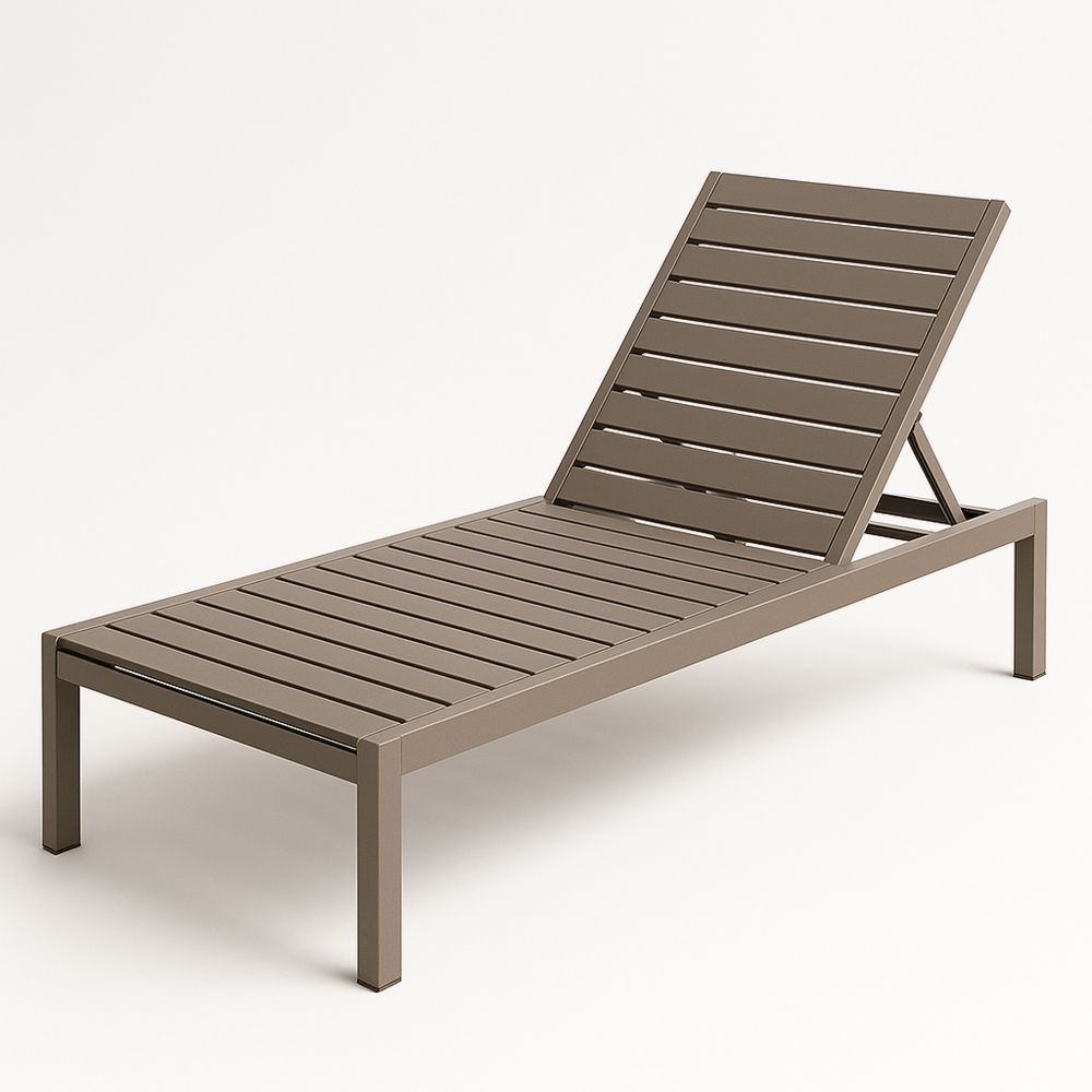 Verstellbare Gartenliege aus Aluminium Braun 200x65x38cm