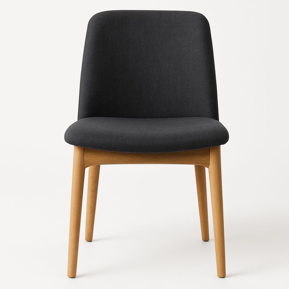 Holz Esszimmerstuhl mit Stoffbezug Schwarz