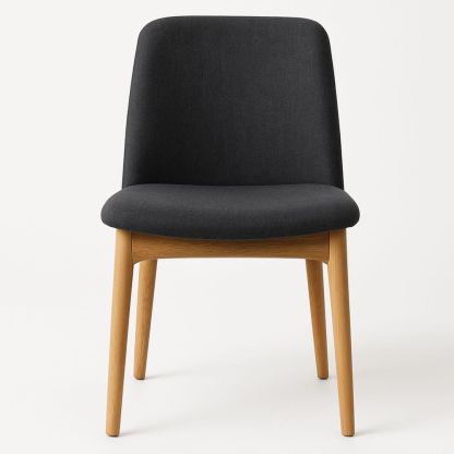 Holz Esszimmerstuhl mit Stoffbezug Schwarz