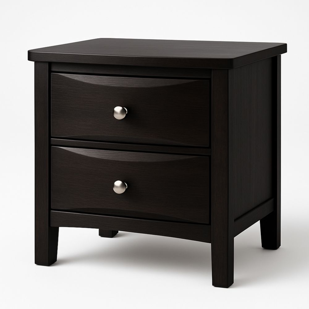 Nachttisch mit 2 Schubladen Holz Dunkelbraun 55x45x40 cm