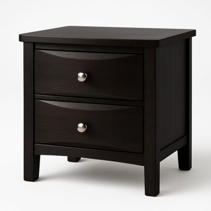 Nachttisch mit 2 Schubladen Holz Dunkelbraun 55x45x40 cm